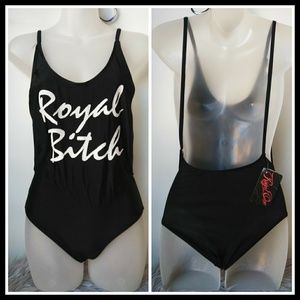 Royal bitch one piece swim suit size small